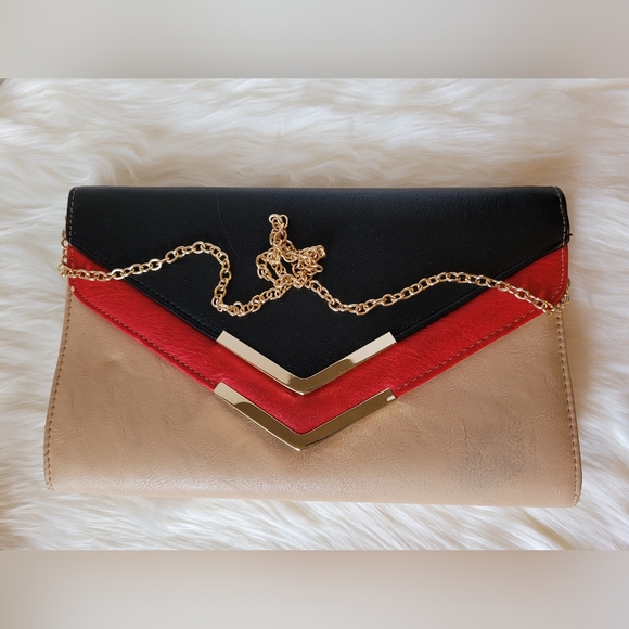 Aldo Cream & Black Envelope Clutch - Picture 3 of 7